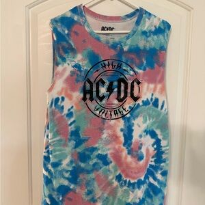 AC/DC Multicolor Tie-Dye Tank